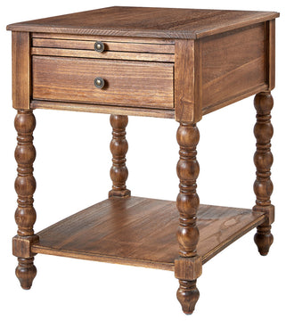 26"H Traditional/Farmhouse Style End Table, Walnut