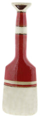 Ceramic Paddle Vase In Red And White Glossy Finish