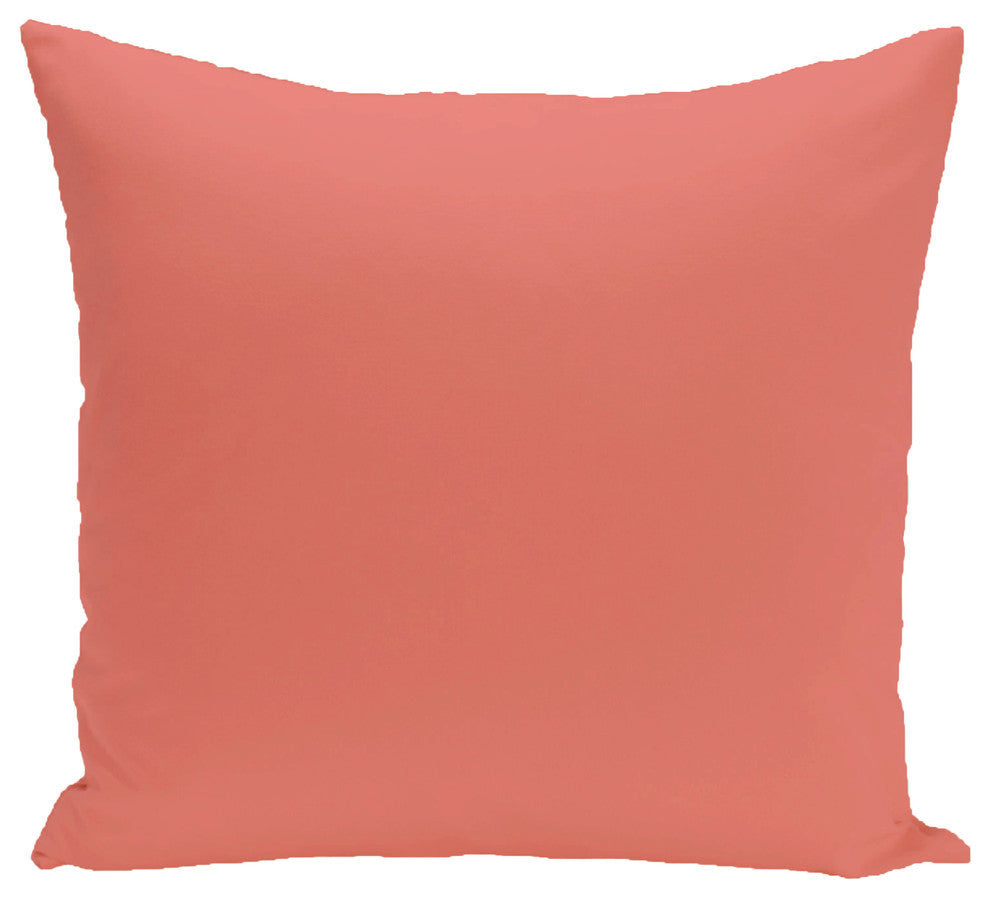 Solid Print Pillow, Coral, 16"x16"