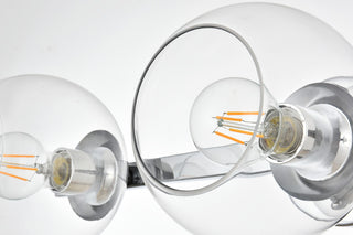 3 Light Chrome And Clear Bath Sconce