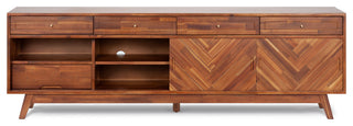Herringbone High TV Stand, Walnut