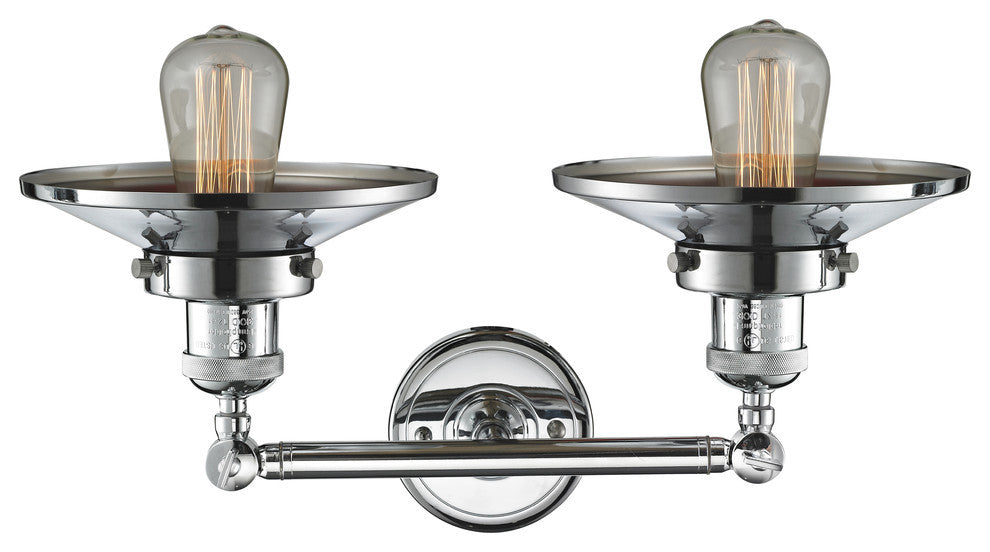 Railroad 2-Light LED Bath Fixture, Polished Chrome