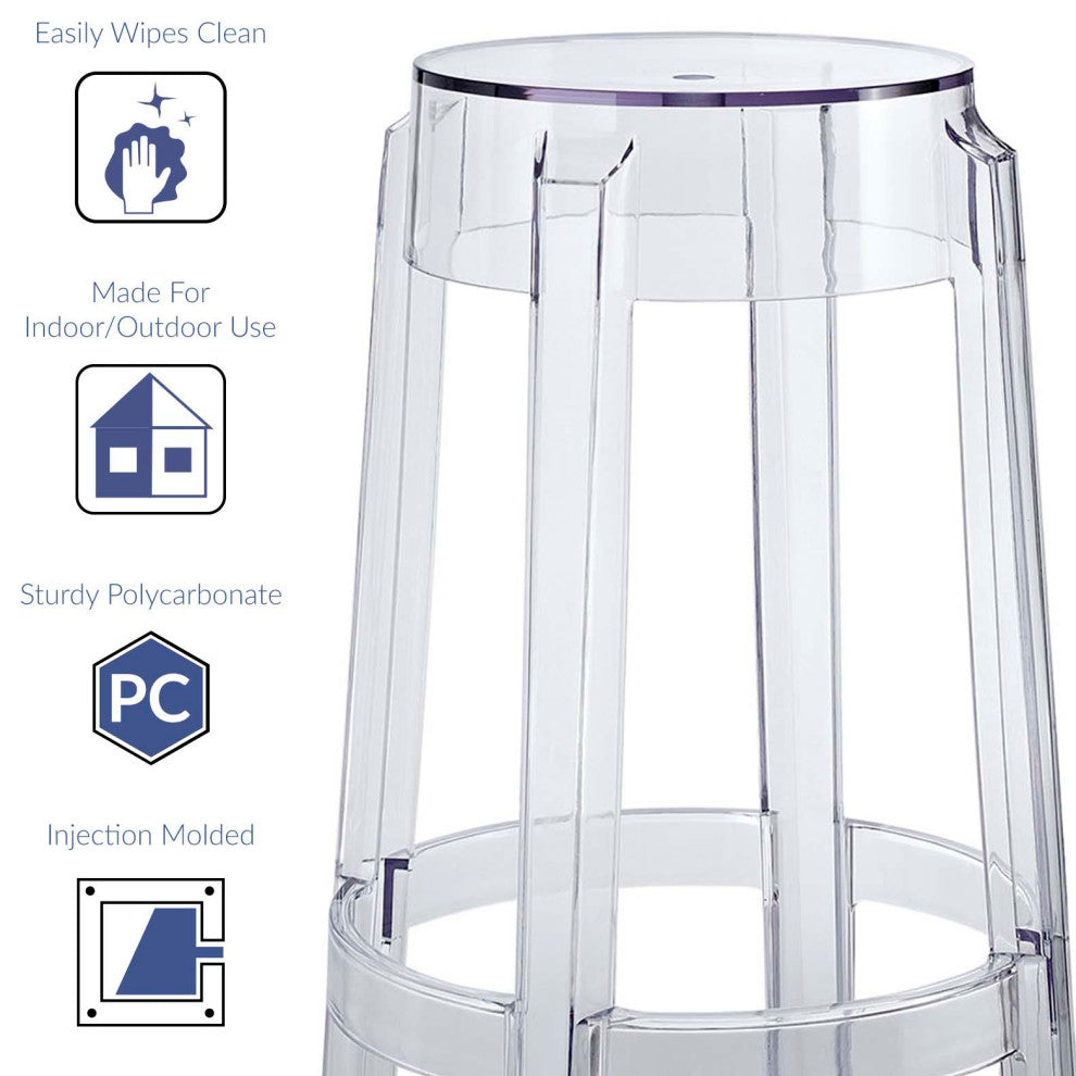 Casper Transparent Counter Stool, Clear