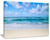 "Serene Blue Tropical Beach" Seashore Canvas Print, 40"x30"