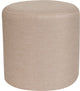 Barrington Upholstered Round Ottoman Pouf in Beige Fabric