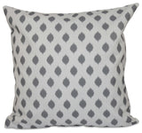 Cop-Ikat Geometric Print Pillow, Classic Gray, 16"x16"