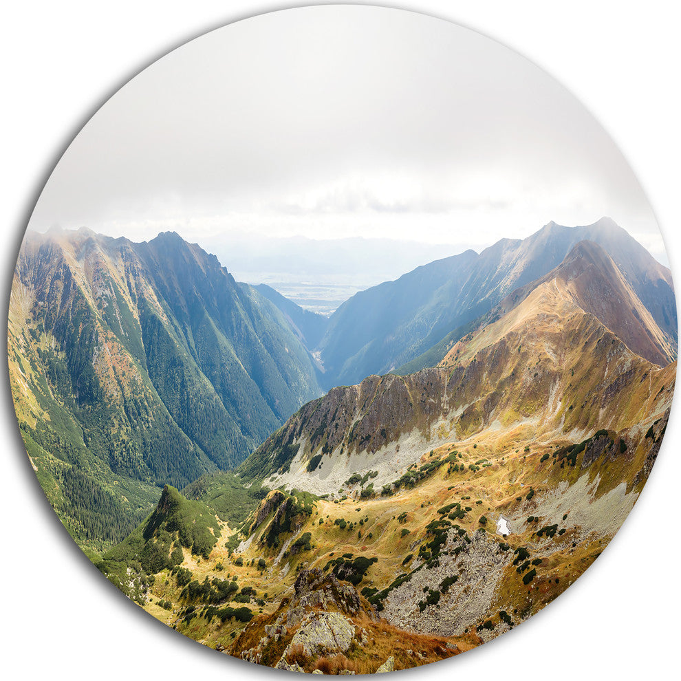 Mountains From Ostry Peak Tatras, Landscape Round Wall Art, 23"