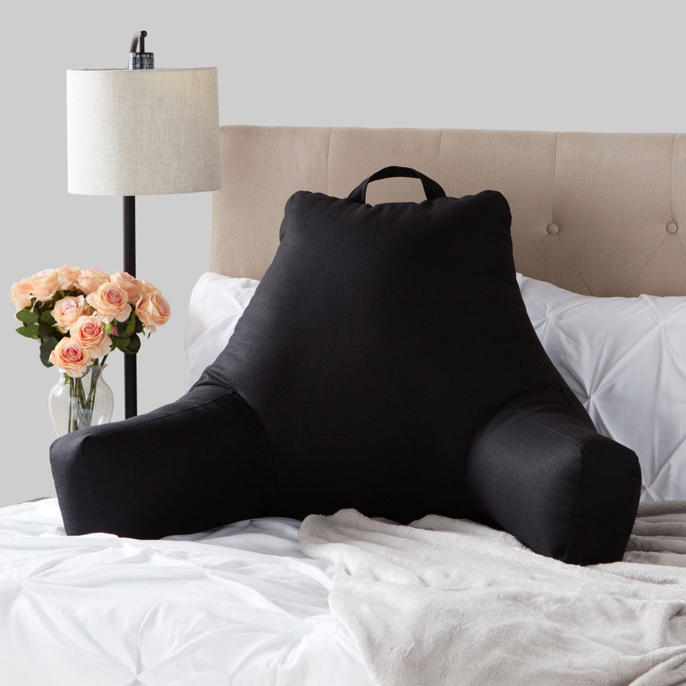 Greendale Home Fashions Jumbo Bed Rest Pillow, Black