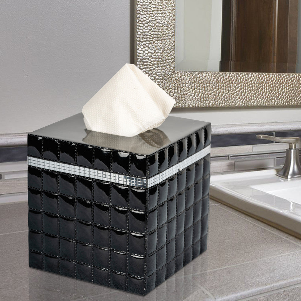 nu steel Giraffe Black Boutique Tissue Box Cover