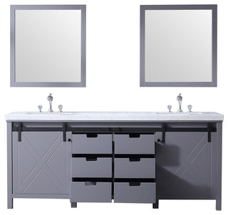 Marsyas Transitional Dark Grey 80" Double Vanity Set