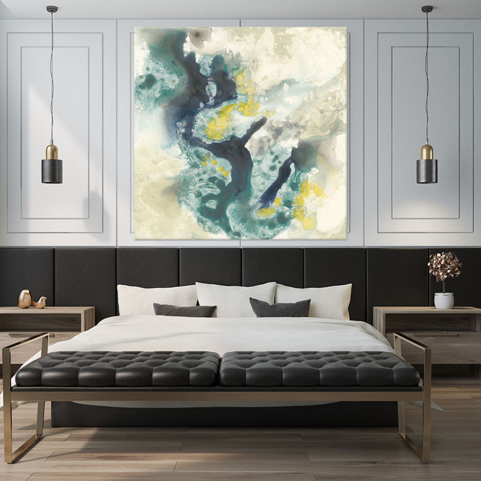 "Citron Satellites II" Fine Art Giant Canvas Print, 54"x54"
