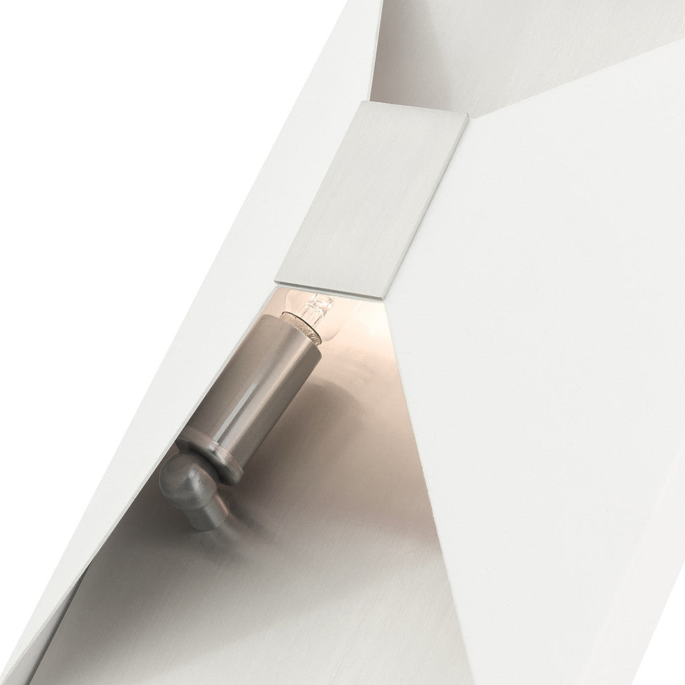 Textured White Contemporary, Geometric, Urban, Versatile, Sconce