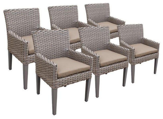6 Florence Dining Chairs With Arms Wheat