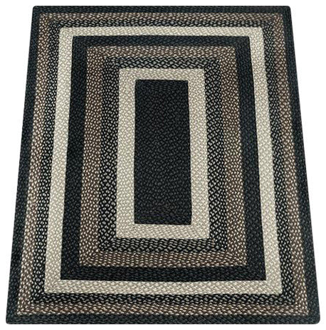 Mocha and Frappuccino Braided Rug, 96"X60"