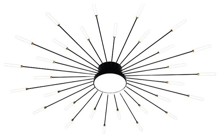 Willisau | Luxury LED Sun Ceiling Light, Black, 18 Heads