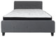 Queen Size Tufted Platform Bed, Dark Gray With Spring Mattress
