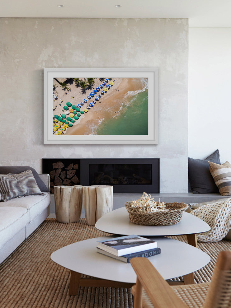 "Beach Umbrellas" Framed Painting Print