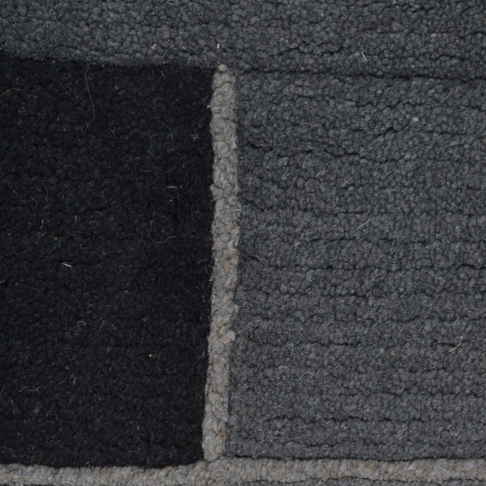 Hand Knotted Tibbati Wool Area Rug Contemporary Grey