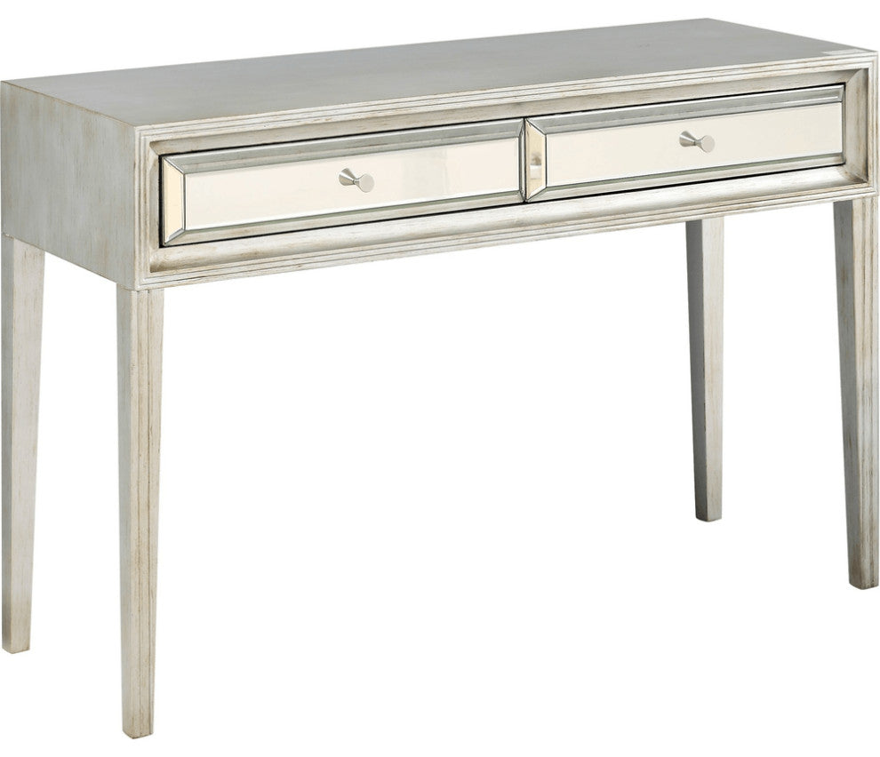 Antiqued Silver Finish Console Table