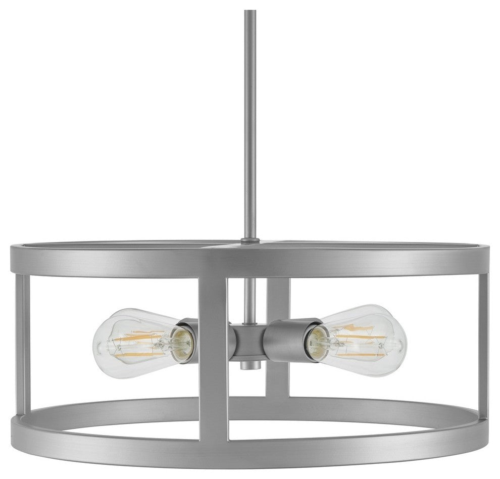 Athenae 4-Light Convertible Ceiling Pendant Light With LED Bulbs, Antique Silver