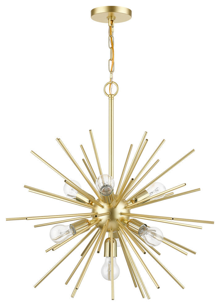Tribeca 7 Light Soft Gold With Polished Brass Accents Pendant Chandelier