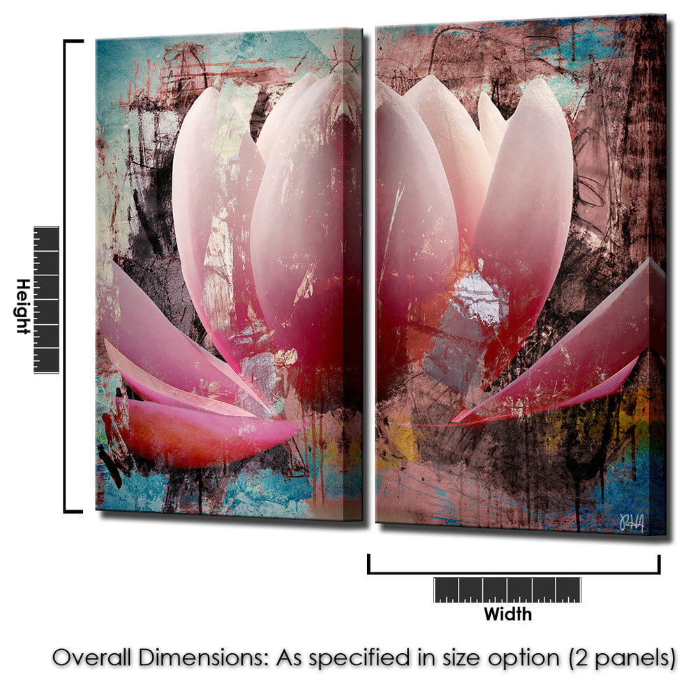 Painted Petals XXIII Canvas Art 2-Piece Set, 40"x20"