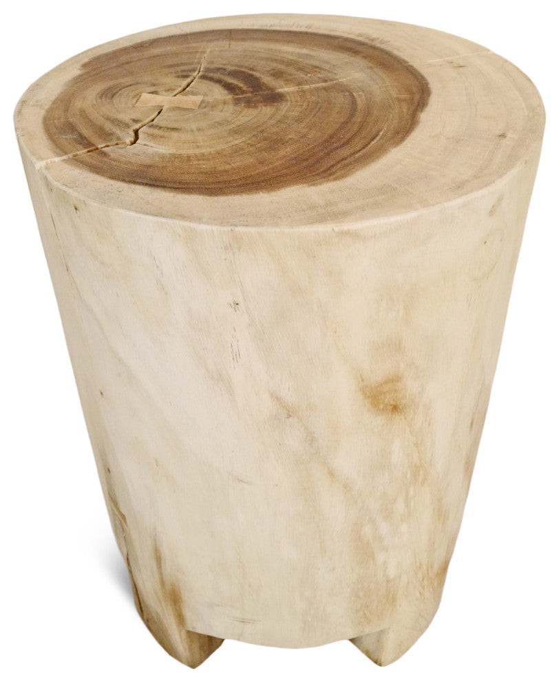 Acacia Wood Drum Side Table 6