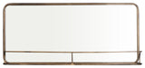 19.5"x27.5" Metal Framed Wall Mirror With Shelf, Brass, Double Vanity