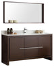 Fresca Allier 60" Wenge Brown Modern Single Sink Bathroom Vanity With Mirror