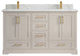 Boston 60" Double Bathroom Vanity in Fine Grain 1.5" Calacatta Laza