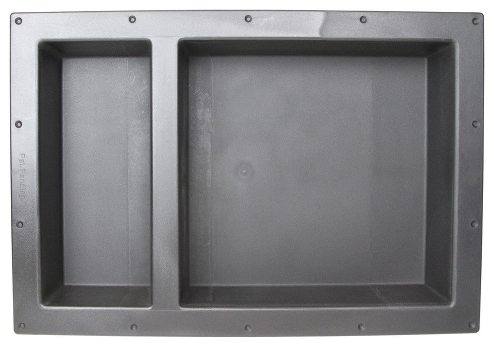 Rectangular Shower Niche Waterproof Double Shelve Bathroom Organizer, 25"x17"