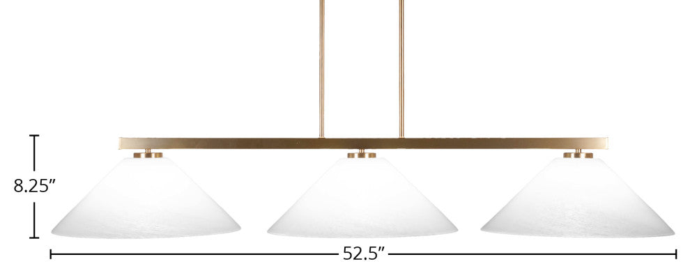 Atlas 3-Light Bar, New Age Brass/White Marble