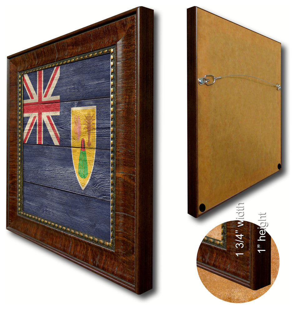 Turks And Caicos Islands Country Textured Flag Print, 15"X21"