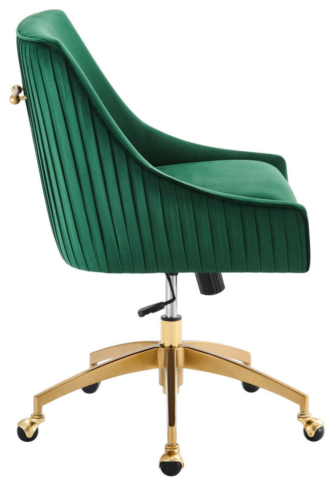 Discern Performance Velvet Office Chair, Green