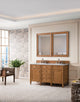 Brittany 60" Saddle Brown Double Vanity, Carrara Marble Top