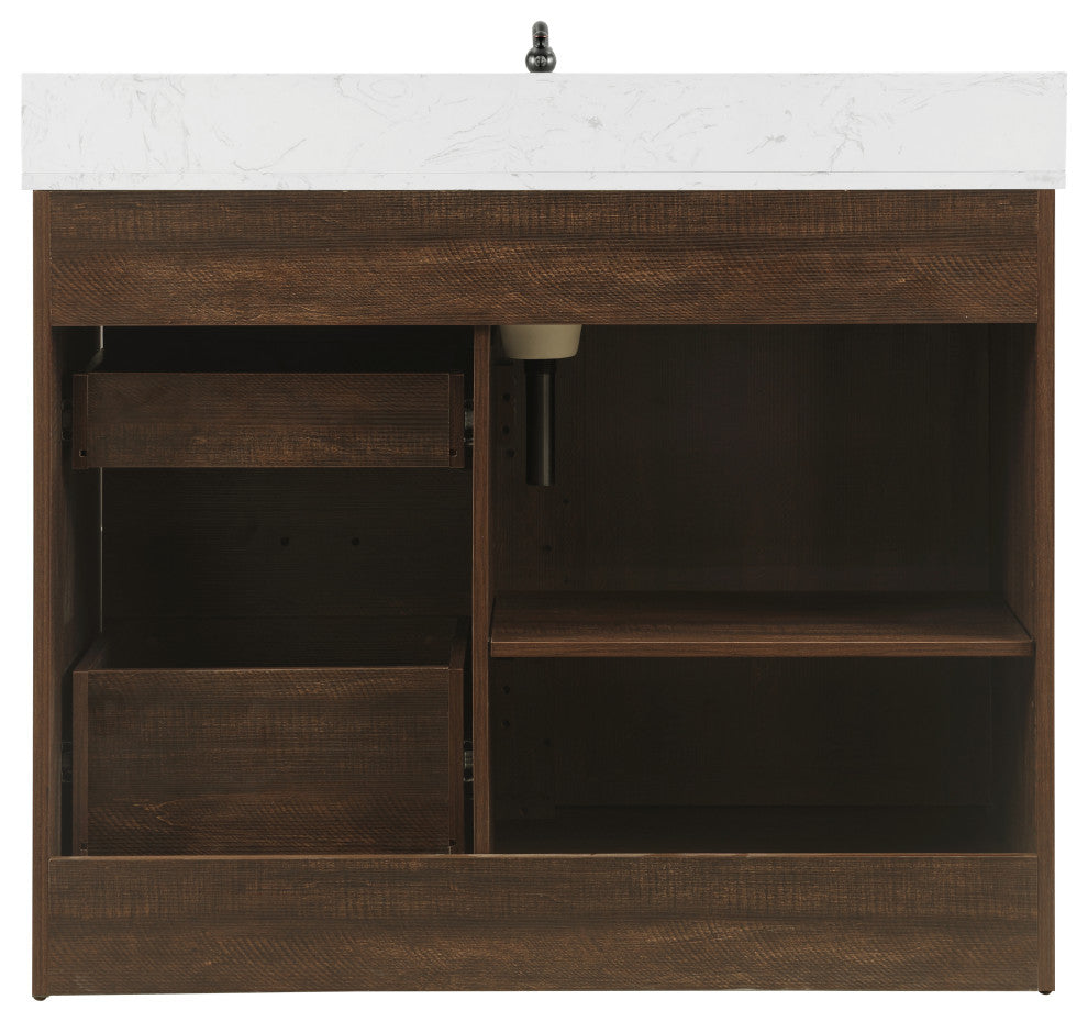Rafter 42" Bathroom Vanity, Rustic Brown