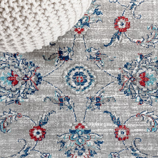 Modern Persian Vintage Light Grey/Red 4' x 6' Area Rug