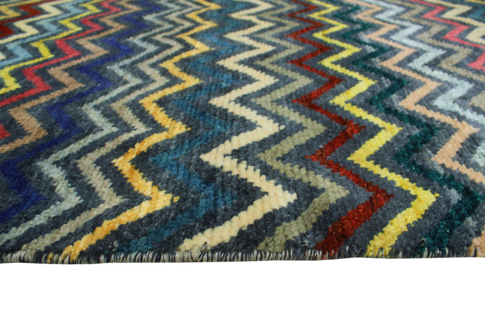Balochi Malalai Gray/Blue Rug, 3'10x6'0