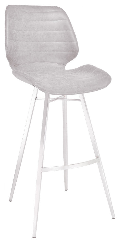 Valor 26" Counter Height Barstool, Light Vintage Gray Faux Leather