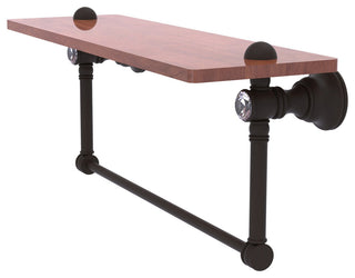 Carolina Crystal 22" Wood shelf With Integrated Towel Bar, Oil Rubbed Bronze