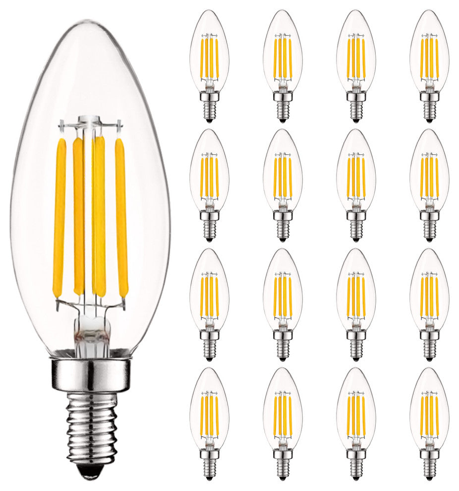 Luxrite Vintage Candle LED Bulb 550lm Soft White 5W E12 16 Pack