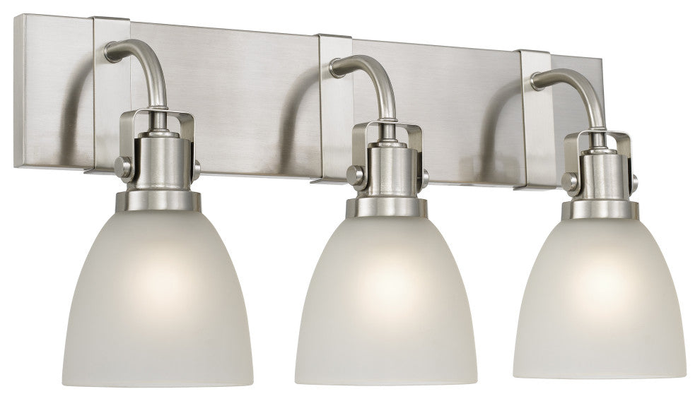 Edison 3-Light Brushed Nickel Finish Vanity Light 6.5"x20.5"x 10.5"