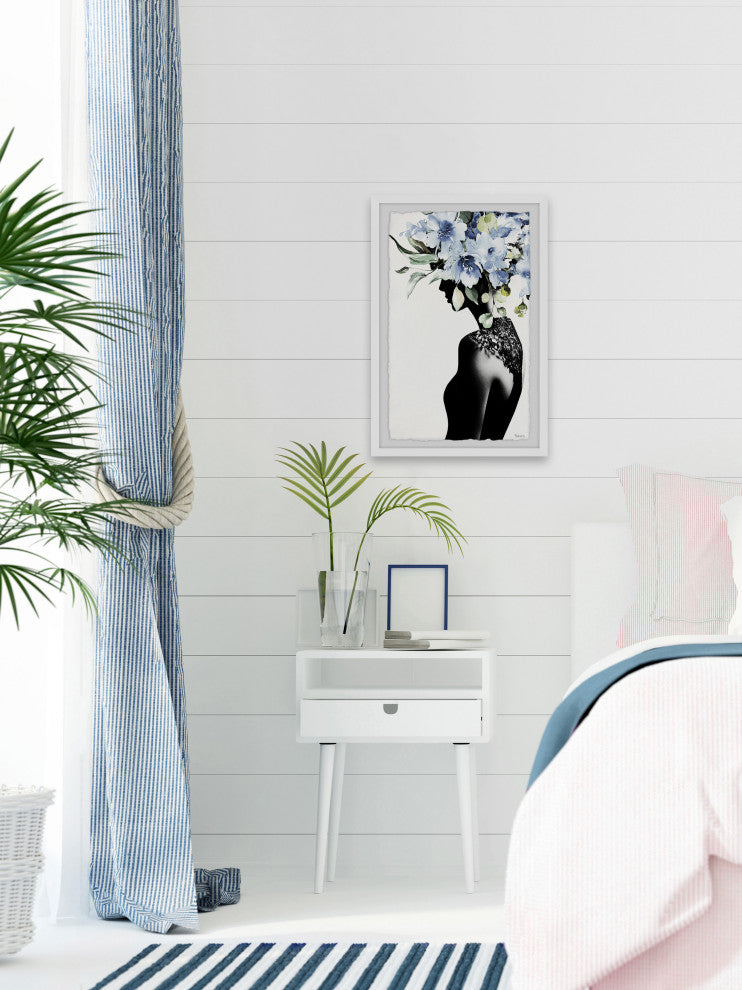 "Midnight Bloom" Framed Painting Print, 8"x12"