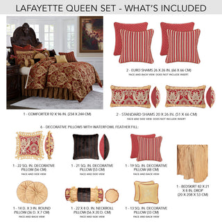 Lafayette 12-Piece Queen Comforter Set - Red