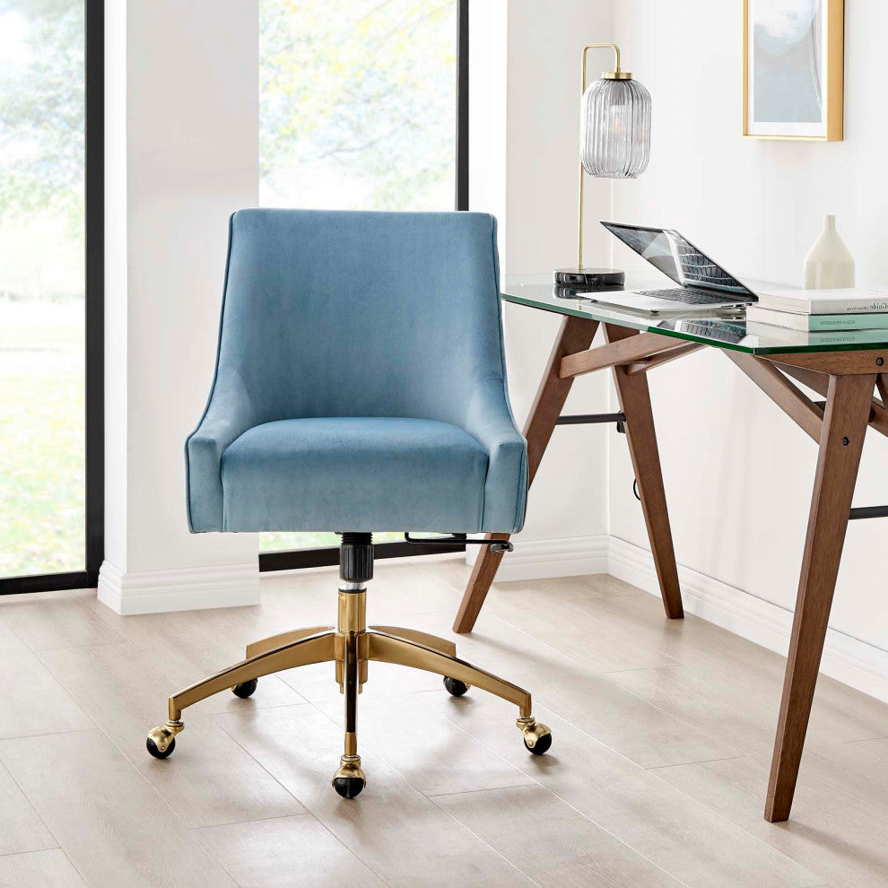 Side Dining Chair, Blue, Velvet, Modern, Kitchen Bistro Restaurant Hospitality