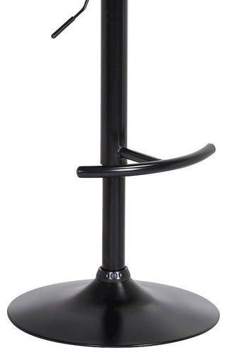 Larisa Upholstered Wood Adjustable Bar Stool with Black Metal Base