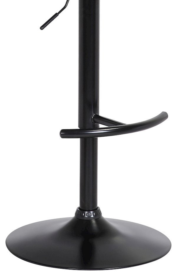 Larisa Upholstered Wood Adjustable Bar Stool with Black Metal Base