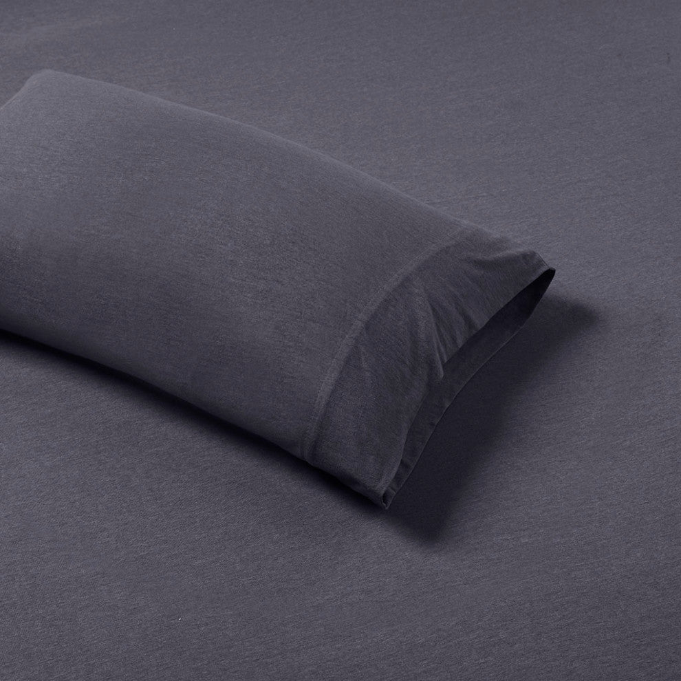 Intelligent Design Cotton Blend Jersey Knit All Season Sheet Set, Dark Grey