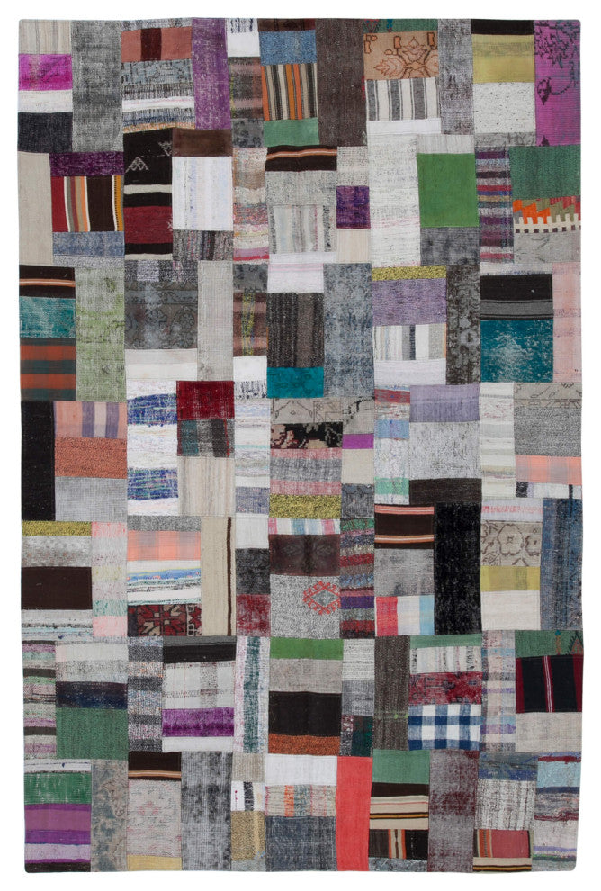 Rug N Carpet - Handmade Turkish 6' 7'' x 10' 0'' Vintage Patchwork Kilim Rug