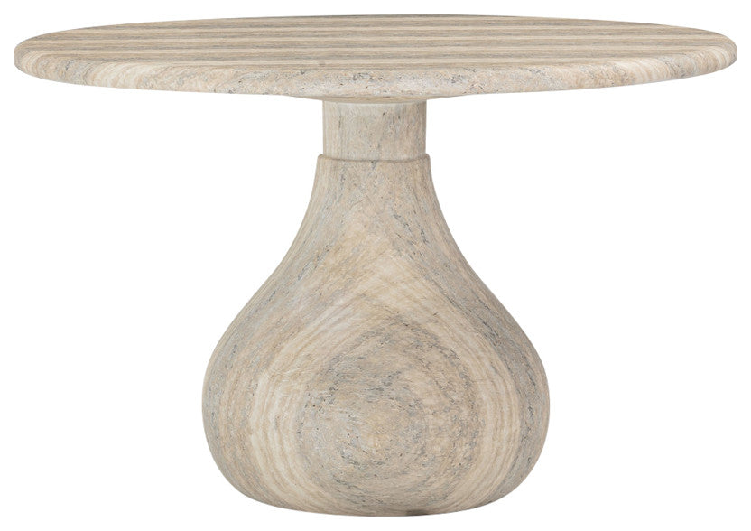 Smooch Indoor/Outdoor Dining Table, Travertine, 47"